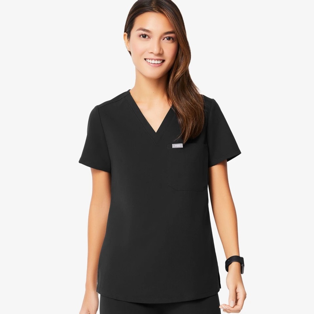 Figs Black Catarina Scrub Top